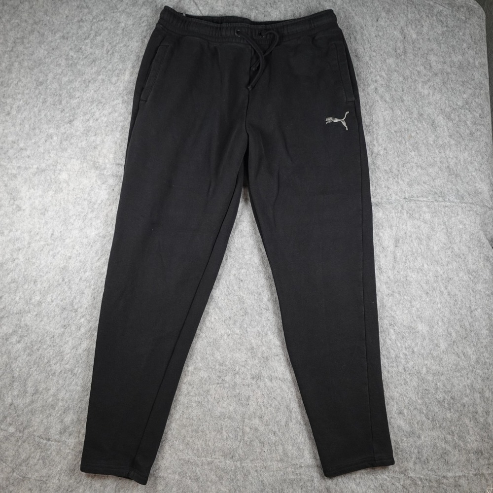Puma Pants Mens XL Black Fleece Tapered Joggers Style 581125 01 Active